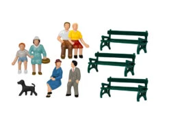 Lionel 1957200 HO Sitting Figures W/ Benches And Dog