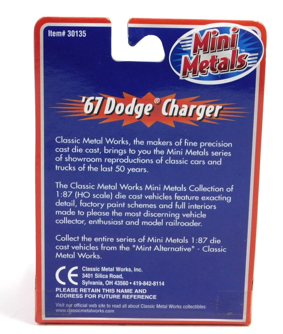 Used Classic Metal Works 30135 '67 Dodge Charger 1:87 Scale (New, In Box) 5 Used Classic Metal Works 30135 '67 Dodge Charger 1:87 Scale (New, In Box) - Image 3