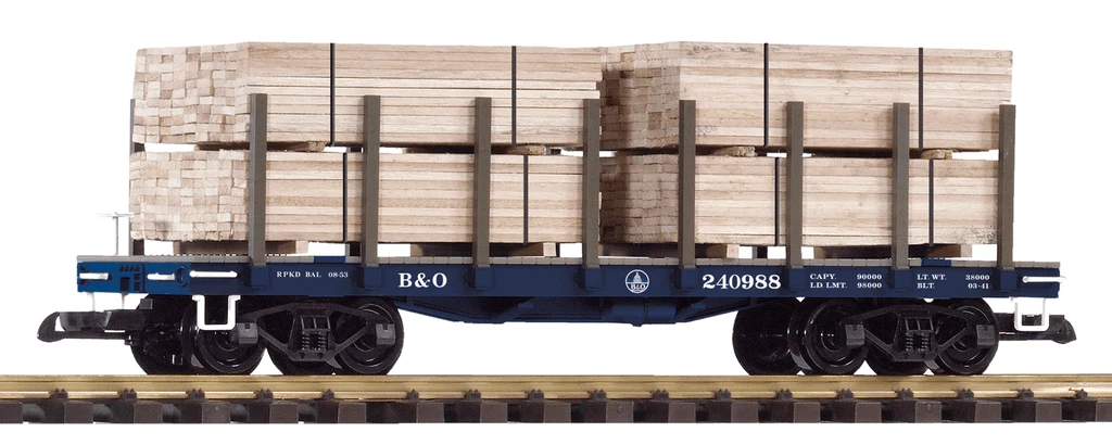 Piko 38741 B&O Flatcar W/Lumber Load 3 Piko 38741 B&O Flatcar W/Lumber Load