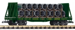 Piko 38756 RDG Bulkhead Flatcar W/Pipe Load