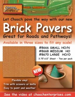 Chooch 8670 Flexible Brick Pavers HO And O Large (2 Sheets)