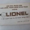 Lionel 8-82109 One Dozen G-Gauge Brass Pins -Lionel Shop dscn8945