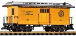 Piko 38603 D&RGW Wood Baggage Car 125, Yellow