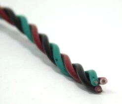 Lance 2207T2 Twisted Red, Black, Green 22 Gauge Wire (25 Ft)