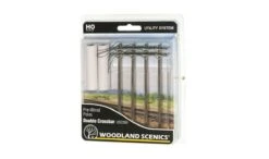 Woodland Scenics 2266 Pre-Wired Poles - Double Crossbar - HO Scale